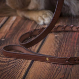 Laced Leather Leash in Oakbark