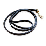Flat leather leash in Black