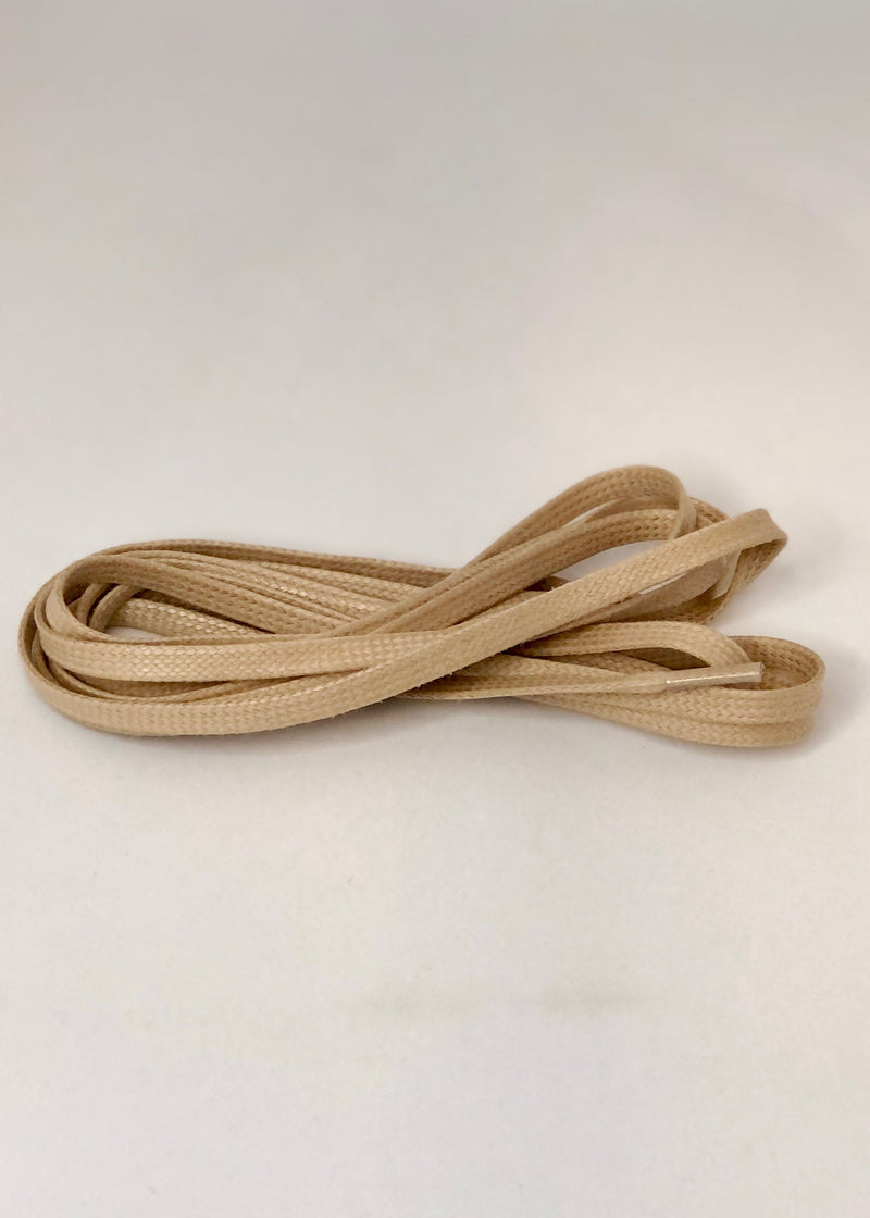 Bootlaces 240 cm Flat Waxed Cotton Beige