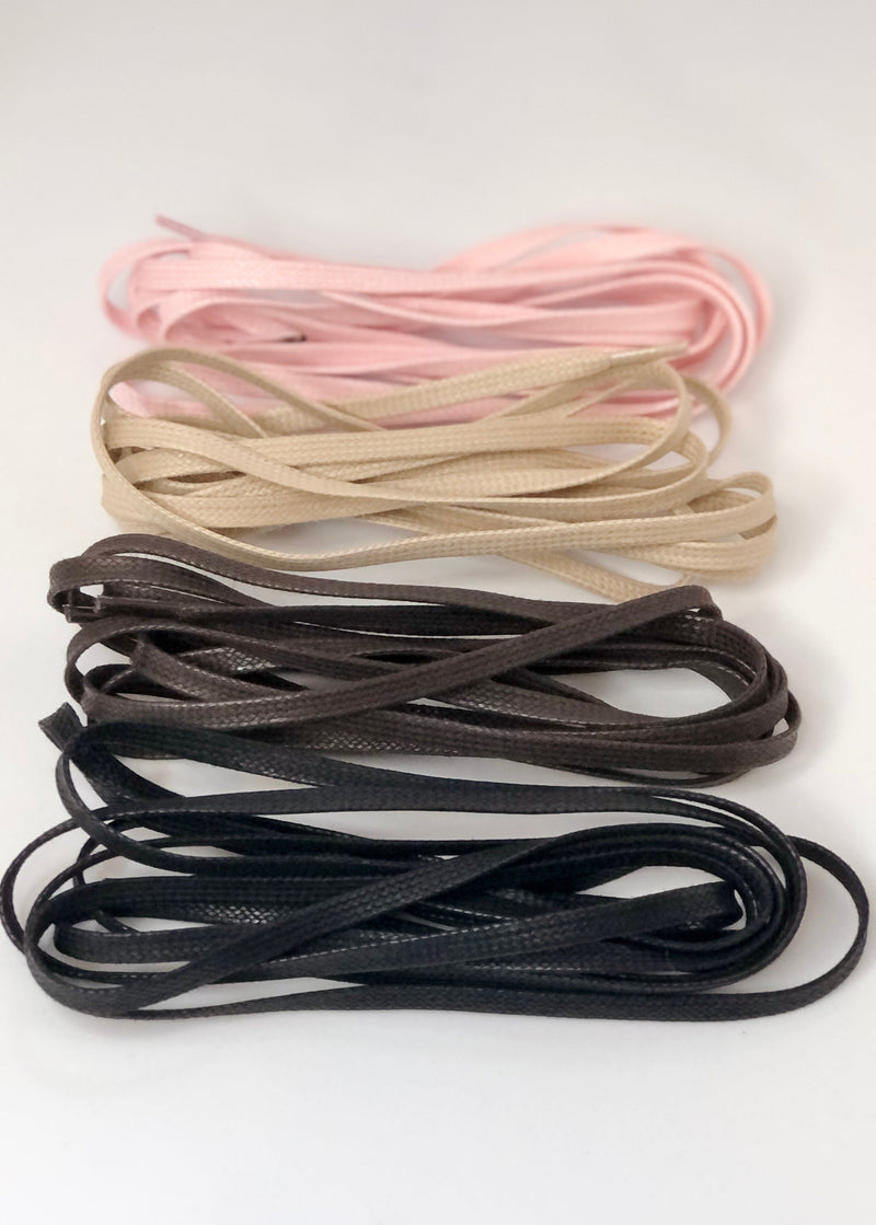 Bootlaces 240 cm Flat Waxed Cotton Beige