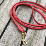 Padded Rolled Dog Leash Red