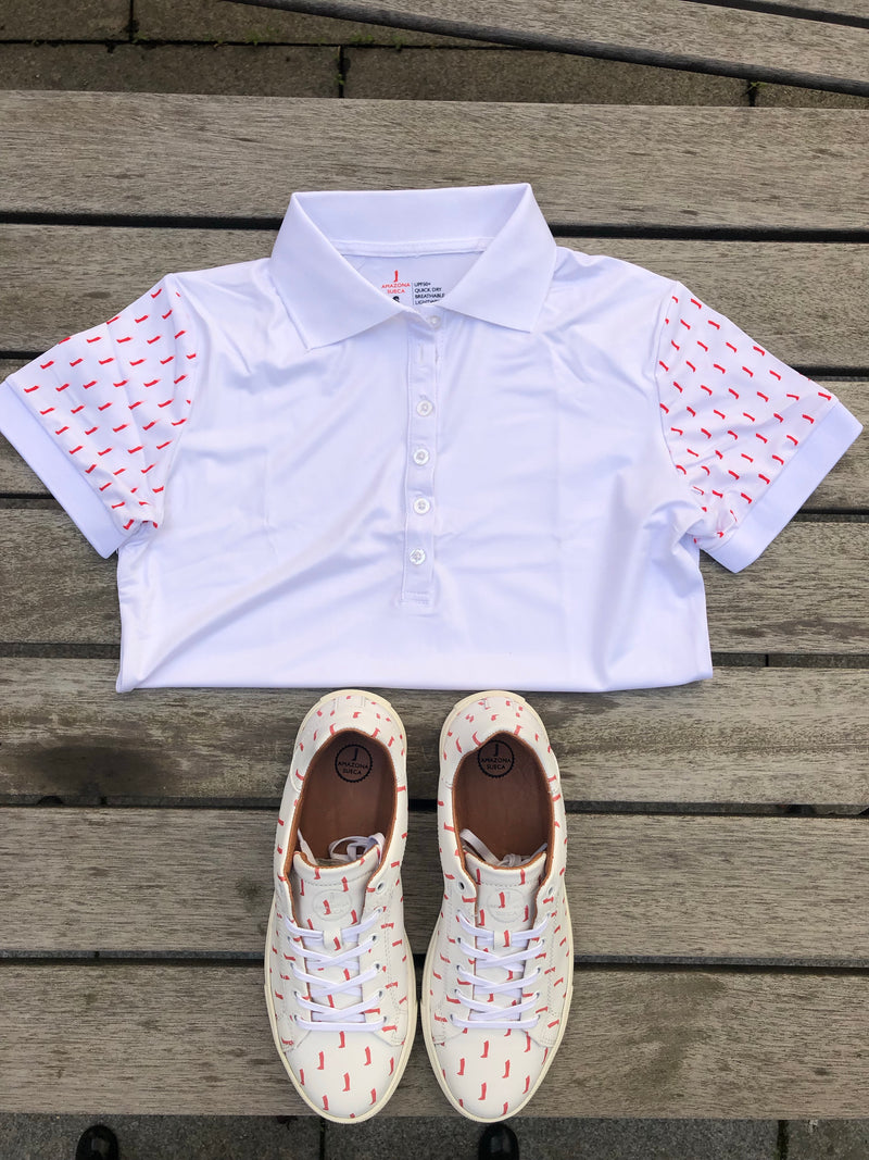 Performance Polo Shirt White/Red Boots